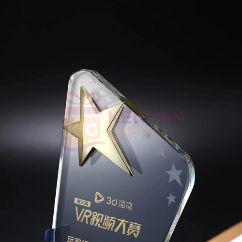 Customized Engraving Glass Sports Souvenirs Star Trophy 1 kenyangifts.com