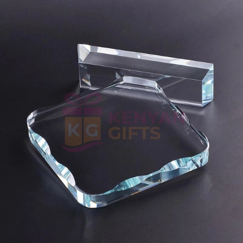 Diamond Shape Crystal Glass Plaque kenyangifts.com