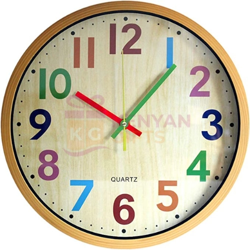 Easy to Read Silent Non-Ticking Colorful Battery Operated Clock 