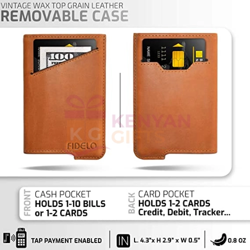 Fidelo Slim Minimalist Leather Card Wallet