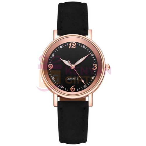 Luxury Leather Band Analog Quartz Round Wrist Watch