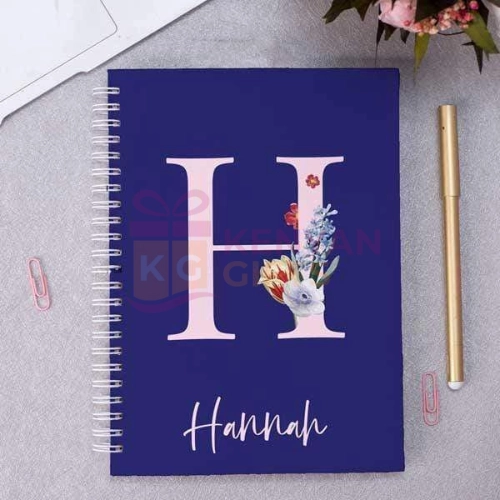 Personalised A5 Blossom Monogram & Name Notebook Corporate Gift Set