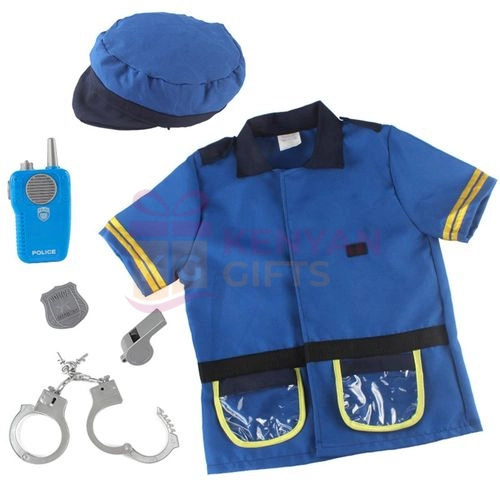Police Costume for Kids Shirt, Hat, Whistle kenyangifts.com