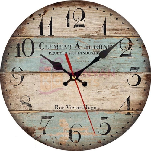 Retro Rustic Style Wooden Wall Clock
