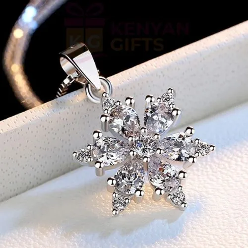 Snowflake Pendant Necklace For Women kenyangifts.com
