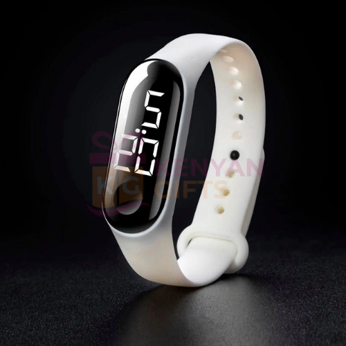 Touch LED White Sports Wrist Watch For Children