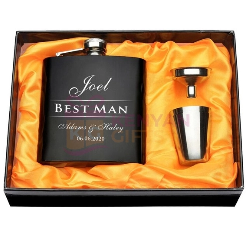 Best Man Engraved & Personalised Flask