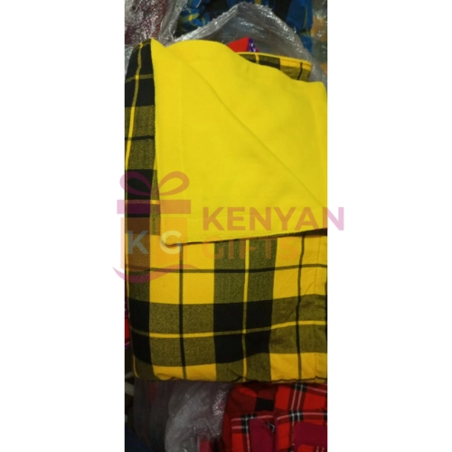 Black & Yellow Double Maasai Fleece Blanket