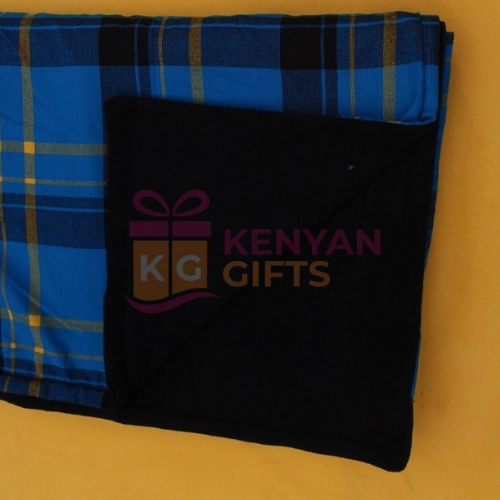 Blue & Black Double Maasai Fleece Blanket