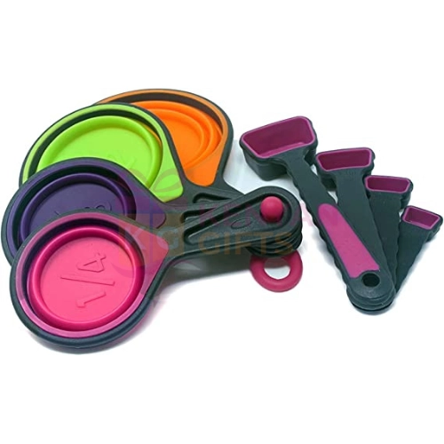 Collapsible Silicone Measuring Cups and Measuring Spoons