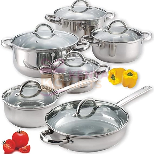 Cook N Home 12Pcs Stainless Steel Cookware Set