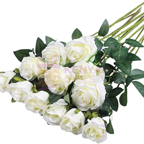 Hawesome 12Pcs Artificial Silk Rose Flowers