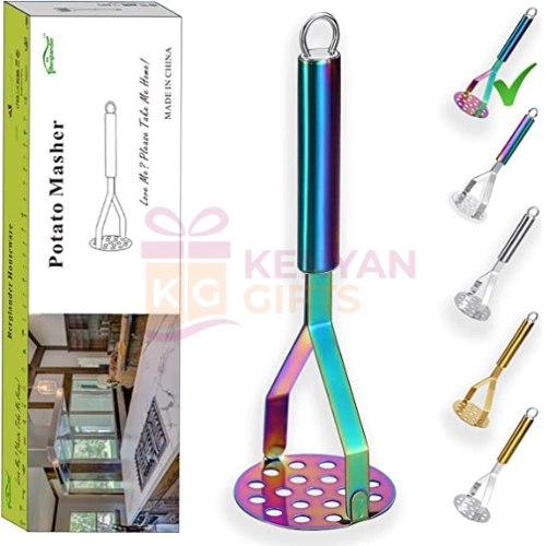 Heavy Duty Stainless Steel Rainbow Potato Ricer With Colorful Titanium Plating