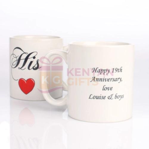 His & Hers Annivasary Couple Personalised Mugs