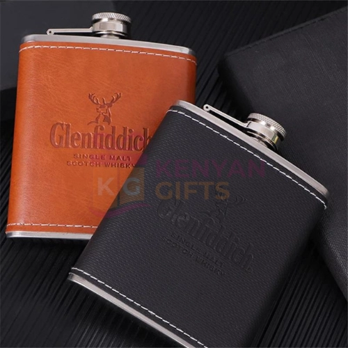 Leather Wrap Whisky Stainless Steel Customised Flask