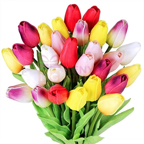 Multicolor Tulips Artificial Flowers