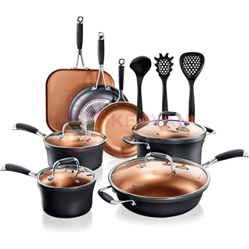 NutriChef Copper Non-Stick Cookware Set