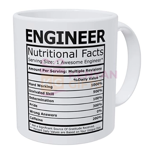 Personalised Engineer Nutritional Facts Funny Coffee Mug