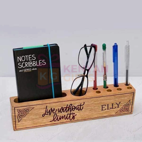 Personalised Wooden Desk Organiser - Live Without Limits