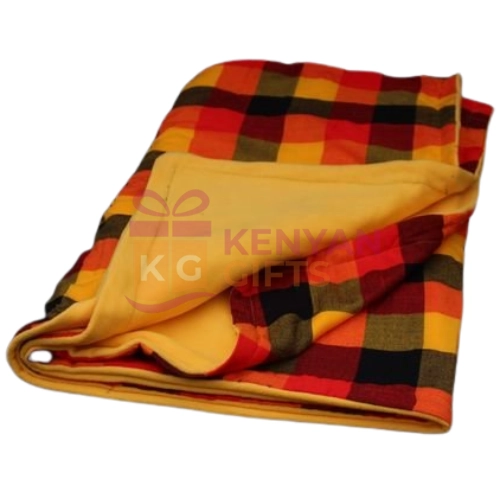 Red & Cream Double Maasai Fleece Blanket