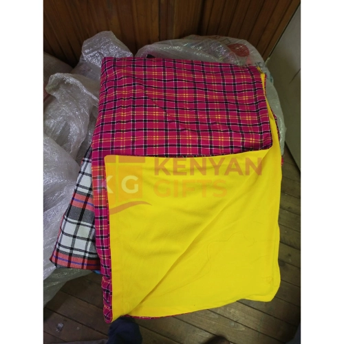 Red & Yellow Double Maasai Fleece Blanket