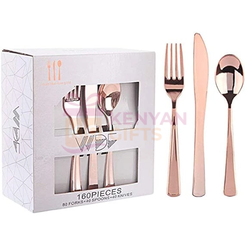 Rose Gold Heavyweight Disposable Cutlery Set