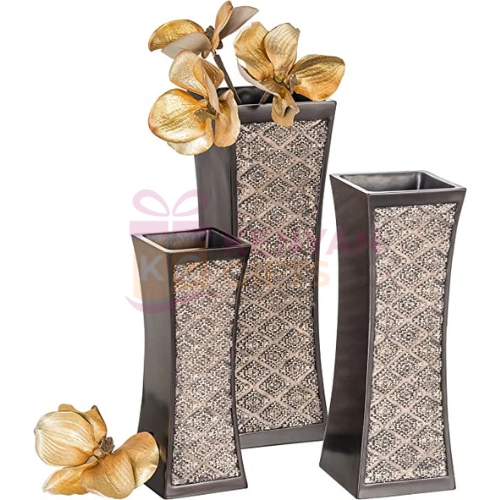 Set of 3 Decorative Flower Home Decor Vases