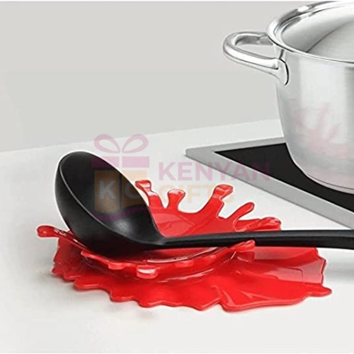 Silicone Ketchup Shape Spoon Rest Holder