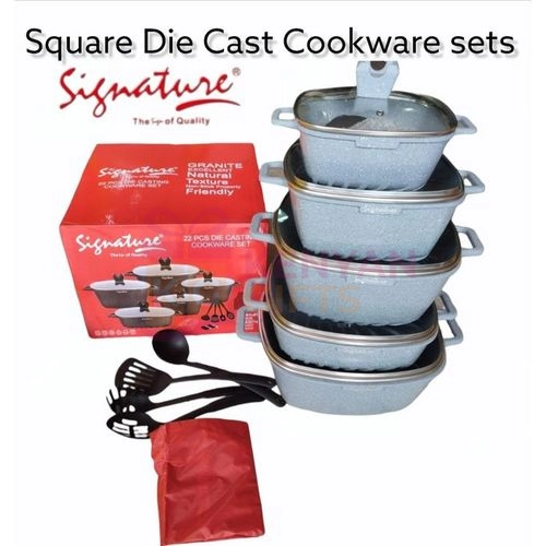 Square Signature Heavy Die Cast Non Stick Cooking Pots