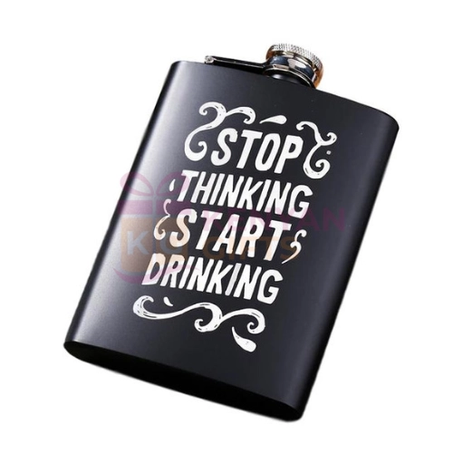 Stop Thinking Start Drinking Customised Flask