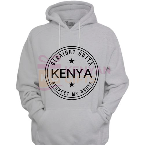 Straight Outa Kenya Branded Hoodie - Grey