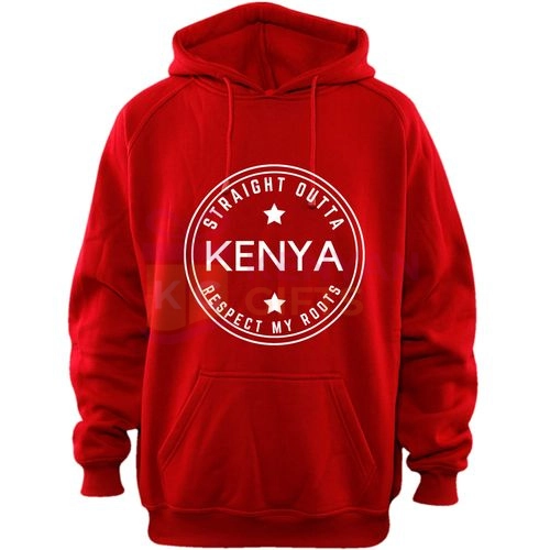Straight Outa Kenya Branded Hoodie - Red